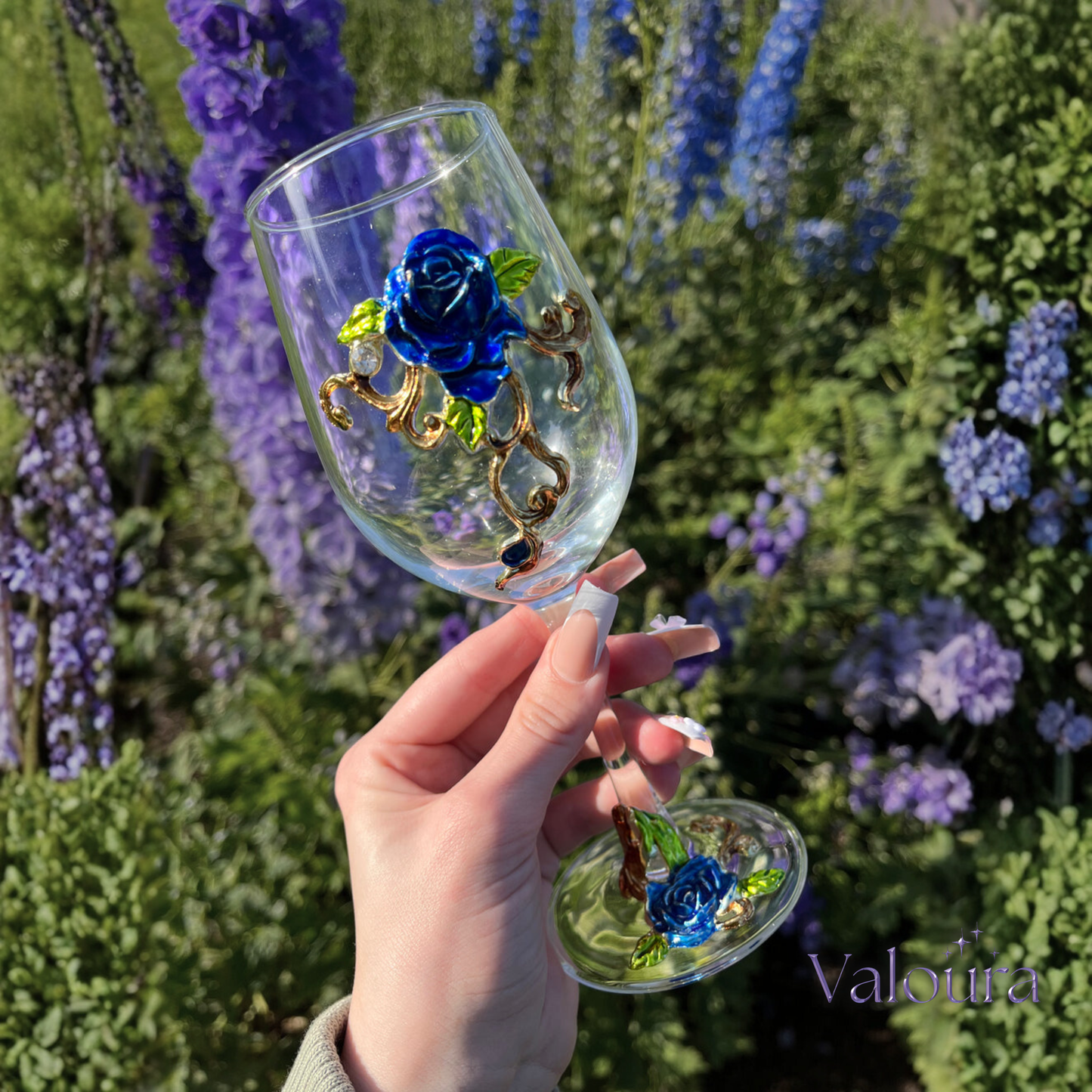 Blue Crystal Wine Glass