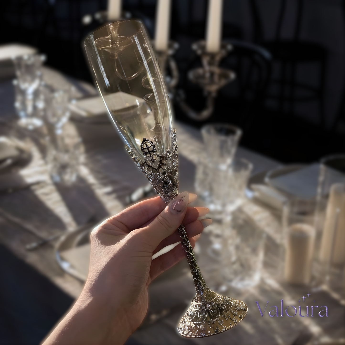 Princess Rhinestone Champagne Glass